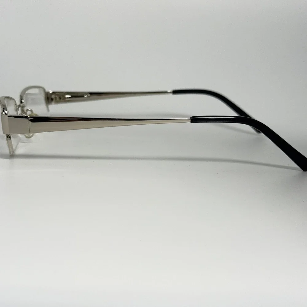 Dicaprio Italy DC22 Silver Rectangular Half Rim Eyeglasses‎ Frames 50-19-140